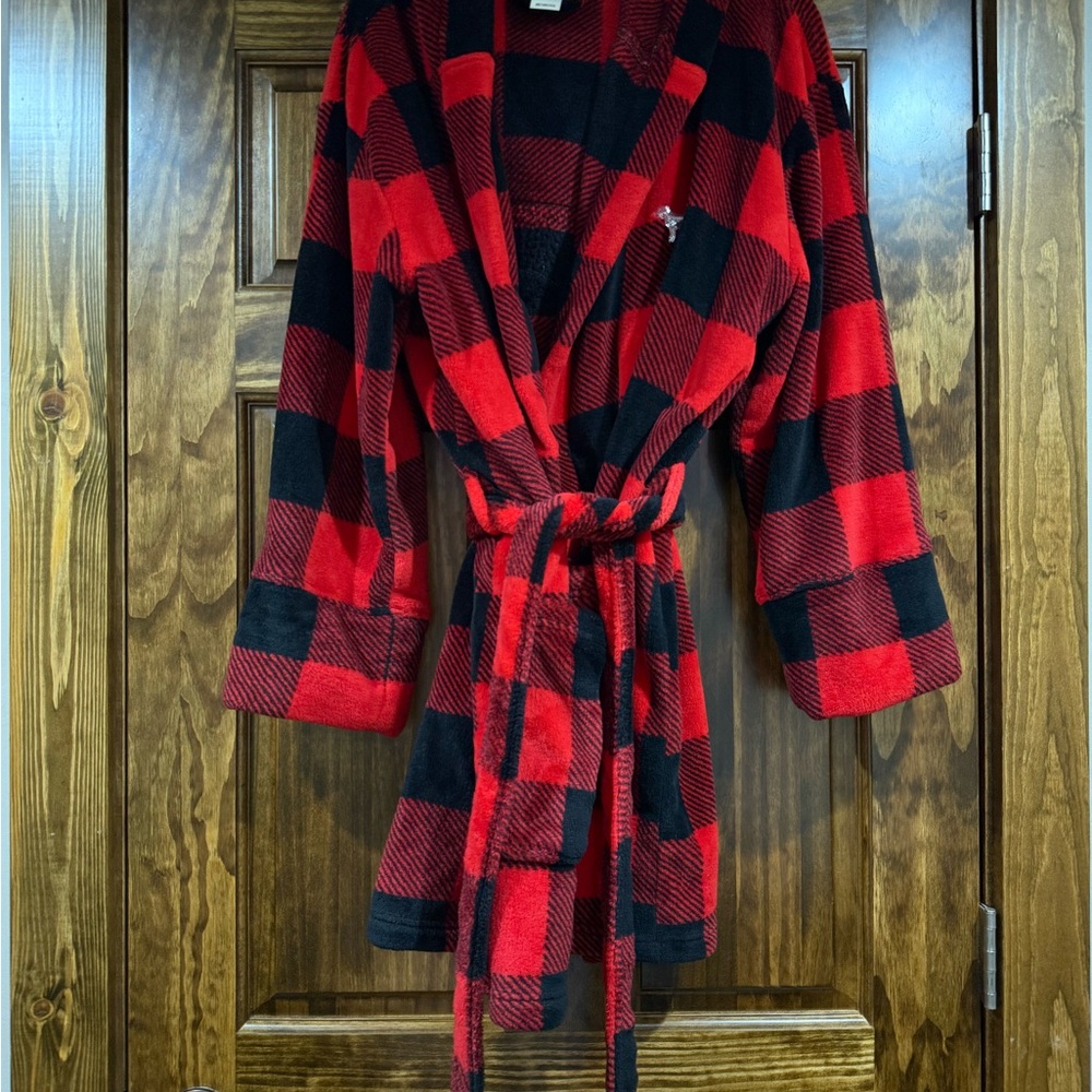 PINK Victoria's Secret Red and Black Plaid Robe